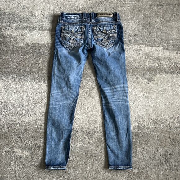 Rock Revival Celinda Jeans Womens 26 Ankle Skinny Distressed Bling Pockets - Picture 7 of 9